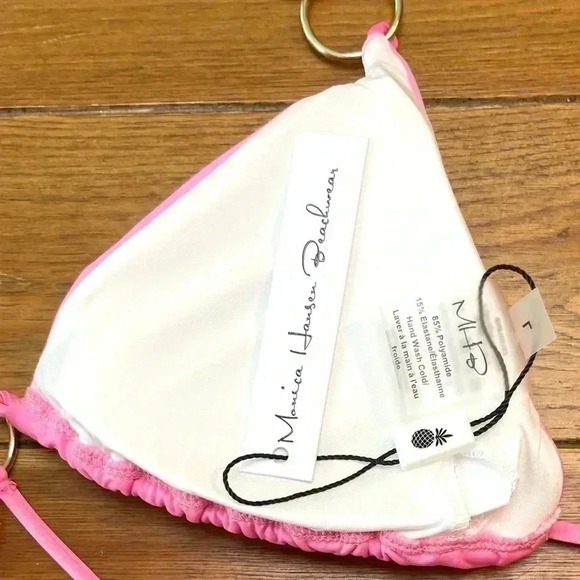 Monica Hansen Beachwear "Icon" Top with Rings - Sparkle Pink | Large - Picture 5 of 6